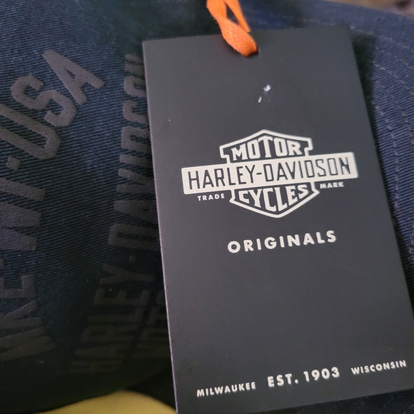 NWT HARLEY DAVIDSON TWILL HAT, PETROL, AUTHENTIC, ONE SIZE, UNISEX - Picture 4 of 5